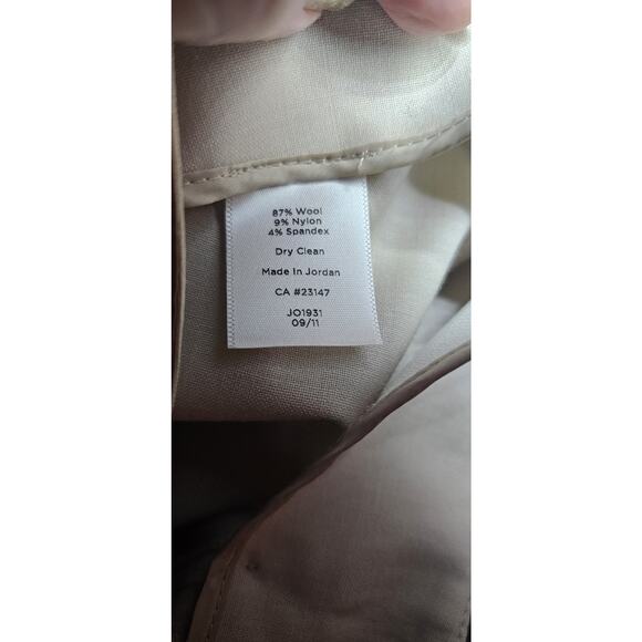 Talbots Heritage Tan Khaki Lightweight Unlined Wool Pants Womens 14WP‎ Petite - Picture 3 of 3